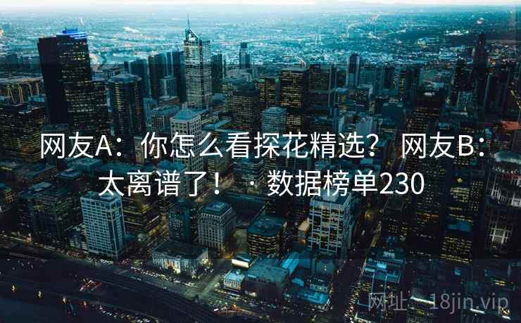 网友A:你怎么看探花精选? 网友B:太离谱了! · 数据榜单230 网友A:你怎么看探花精选? 网友B:太离谱了! · 数据榜单230