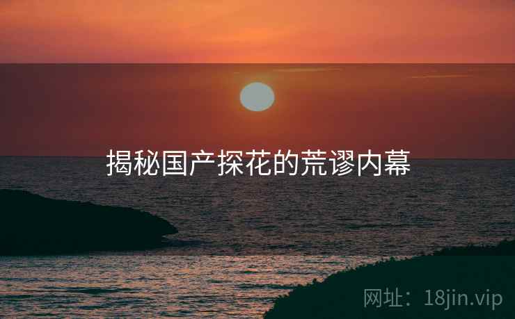 揭秘国产探花的荒谬内幕 揭秘国产探花的荒谬内幕