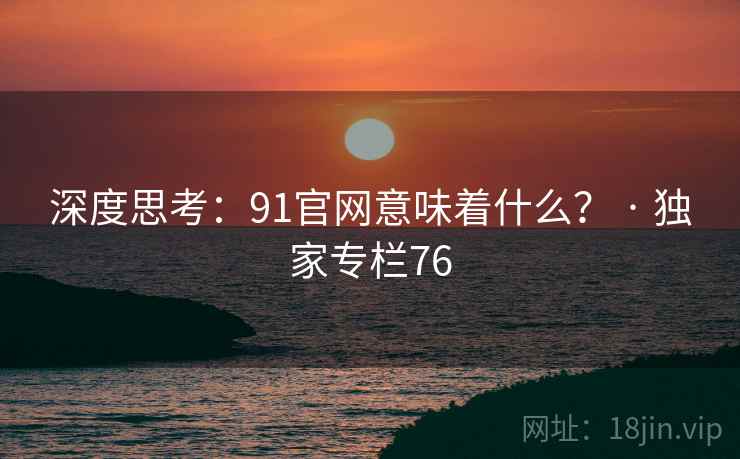 深度思考:91官网意味着什么? · 独家专栏76